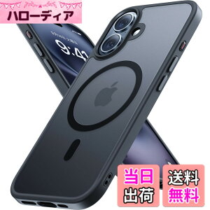 �y���������zMiracase iPhone13/14/15 �P�[�X�yMagsafe�Ή��E�ČR�K�i�z�ϏՌ��A���h�~�A���΂ݖh�~�A�����Ĕ��ɗD�����f�U�C���A�����{�^���A�}�b�g�A�t���X�g �F�F�u���b�N�A�T�C�Y�FiPhone16 6.1