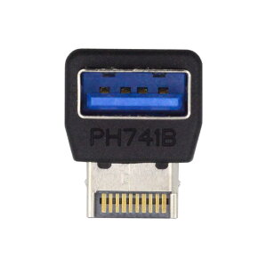 �y���������zXiwai 1 �Z�b�g USB 3.0 20 �s�� �I�X - ���X�����A�_�v�^�[ �㉺�p�x 90 �x�I�[�o�[���[���h �F�FBlack Type-E Male to Type-A Female Down Angled