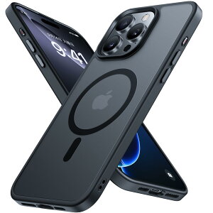 �y���������zMiracase iPhone13/14/15 �P�[�X�yMagsafe�Ή��E�ČR�K�i�z�ϏՌ��A���h�~�A���΂ݖh�~�A�����Ĕ��ɗD�����f�U�C���A�����{�^���A�}�b�g�A�t���X�g �F�F�u���b�N�A�T�C�Y�FiPhone16 Pro 6