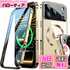 �y���������zRosycover�y�V�����̈�̌^�����Y�E���J�j�J�����b�N�ziPhone �p�� �P�[�X Magsafe�Ή� [360°�S�ʕی�E���ʋ����K���X] �F�F�S�[���h�A�T�C�Y�FiPhone 17 Pro Max �p