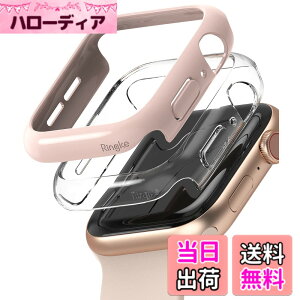�y���������zJP - Ringke Apple Watch Series 6 / 5 / 4 / SE 40, 44mm Slim �F�FClear & Peach Pink (2P)�A�T�C�Y�F[6 / 5 / 4 / SE 44mm]