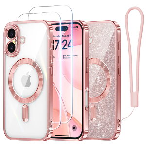 �y���������zMeifigno iPhone 15/16 �p�P�[�X �F�F���[�Y�S�[���h+HD�t�B���� 2���A�T�C�Y�FiPhone 16