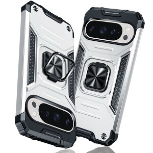 �y���������zGoogle Pixel 9 Pro �p�P�[�X/Google Pixel 9 �p�P�[�X �����O �Ռ��z�� �ϏՌ� TPU+PC�o���p�[ ��d�\�� �ČRMIL�K�i �S�ʕی�J�o�[ ����h�~ �ԍڃz���_�[�Ή� �C�菝�h�~ ����~�� �y�� 