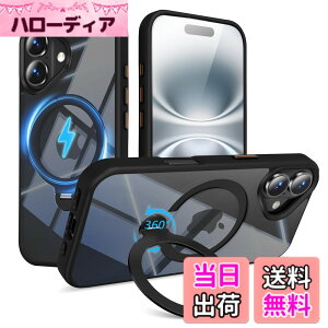 �y���������zMagSafe�Ή� �P�[�X�y ���C�����X�[�d�A�c�����Ή��A�B�����[���X�^���h�A�}�O�l�b�g���ځA�ϏՌ��A�S�ʕی�z �F�F�u���b�N�A�T�C�Y�FiPhone 16Plus �p