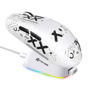 �y���������zMAMBASNAKE x ATTACK SHARK G3PRO �Q�[�~���O�}�E�X ���� ���C�[�d�h�b�N�� RGB �[�d�X�^���h ���C�����X bluetooth �L���Q�[�~���O�}�E�X 3���[�h ���E�Ώ� 59g ��ɐe���� PAW3311 BK52820 25000D