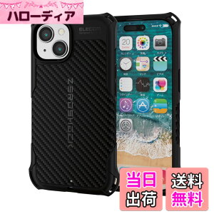 �y���������z�G���R�� iPhone15 �P�[�X ZEROSHOCK �ϏՌ� �Ռ��z�� �l�p�_���p�[ �O���b�v�f�U�C�� �X�g���b�v�z�[���t�� �u���b�N PMWA23AZEROG �F�F�u���b�N