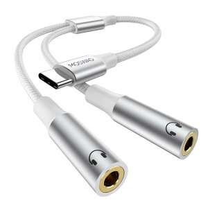 �y���������zMOSWAG USB C����3.5mm Aux�I�[�f�B�I�w�b�h�t�H���X�v���b�^�[�AiPhone 15 Pro Max/15 Pro/15 Plus�A�s�N�Z��7 6 Pro 5�A�M�����N�V�[S23 S22�ƌ݊����̂���2�E�F�C�I�[�f�B�IY�P�[�u���R�[�h �F