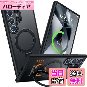�y���������z�y���@�\360�x��]�X�^���h�E���ٓI�ȑϏՌ����zCSZENMEN Galaxy S24 �p �P�[�X[MagSafe�Ή��E�B���X�^���h]���C�����X�[�d�Ή� �F�F�u���b�N�A�T�C�Y�FGalaxy S23 Ultra �p