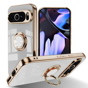 �y���������zLuFiYa �P�[�X �����O�t�� �J�o�[ TPU�f�� �X�^���h�@ �X�}�z�P�[�X �y�� �ϏՌ� ���� �C�菝�h�~ �����h�~ �ԍڃz���_�[ 360°��] �P�[�X �F�F�z���C�g�A�T�C�Y�FGoogle Pixel 9 Pro XL