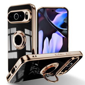 �y���������zLuFiYa �P�[�X �����O�t�� �J�o�[ TPU�f�� �X�^���h�@ �X�}�z�P�[�X �y�� �ϏՌ� ���� �C�菝�h�~ �����h�~ �ԍڃz���_�[ 360°��] �P�[�X �F�F�u���b�N�A�T�C�Y�FGoogle Pixel 9 Pro XL