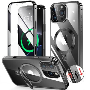 �y���������ziPhone 14/15/ �V���[�Y �P�[�X �X�^���h�@�\�t���E�A�N�V�����{�^�� �F�F�u���b�N�A�T�C�Y�FiPhone 16 Pro Max