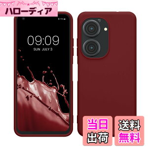 �y���������zkwmobile �X�}�z�P�[�X ASUS Zenfone 10 / Zenfone 9�Ή� �P�[�X - �ϏՌ� ����~�� �\�t�g TPU �V���R�� - �ԐF �F�F�{���h�[�o�C�I���b�g