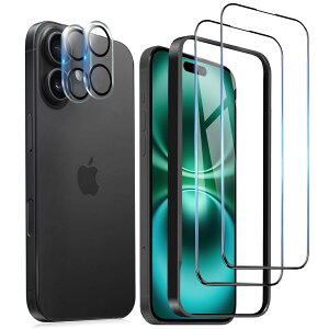 �y���������z�K���X�t�B���� iPhone 16 �p �����ߗ� 9H ��U�h�~ �C�A�h�~ �S�ʕی� 6.1�C���` �g�ѓd�b�p �t�B���� �K�C�h�g�t�� �F�FHD-�����ׁA�T�C�Y�FiPhone 16plus