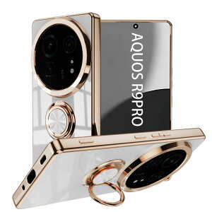 �y���������zLuFiYa �P�[�X �����O�t�� �J�o�[ TPU�f�� �X�^���h�@ �X�}�z�P�[�X �y�� �ϏՌ� ���� �C�菝�h�~ �����h�~ �ԍڃz���_�[ 360°��] �P�[�X �F�F�z���C�g�A�T�C�Y�FAQUOS R9 Pro 5G