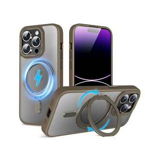 �y���������zMagSafe�Ή��P�[�X 360°���R��]�X�^���h �ϏՌ��� �����O�t�� ���G��ǂ� �S�ʕی� �h�o �F�F�f�U�[�g�`�^�j�E���A�T�C�Y�FiPhone 14Pro �p