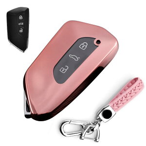 �y���������z�L�[�P�[�X �t�H���N�X���[�Q���p �X�}�[�g�L�[�P�[�X �L�[�J�o�[ �_�炩�� TPU 3�{�^��GOLF8 �t�H���N�X���[�Q����p�݌v VW �S���t Mk8 2020 Skoda SEAT LEON2020 ���ɓK�p �L�[�z���_�[ 