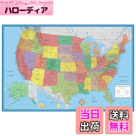 【送料無料】アメリカ地図 壁ポスター Classic Elite 24 x 36 色：Paper Rolled