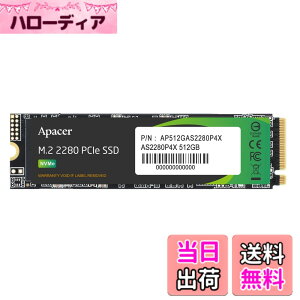 �y���������zApacer �A�y�C�T�[ M.2 SSD �F�F�u���b�N�A�T�C�Y�F512GB
