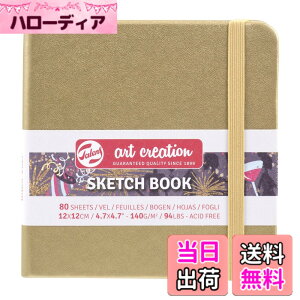 �y���������z�^�[�����X�W���p��(Talens Japan) �A�[�g�N���G�[�V�����X�P�b�`�u�b�N �G��`���蒠 �F�F�z���C�g�S�[���h�A�T�C�Y�F12x12cm
