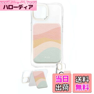 �y���������zwizu (�E�B�Y���[) �J�[�h�z���_�[ �X�^���h MagSafe�Ή� �J�[�h���� �X�}�z�X�^���h �E�H���b�g�X�^���h ���U�[ �}�O�l�b�g�V�[���t�� �F�FPastel wave