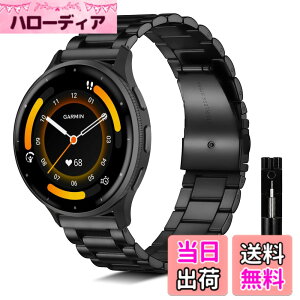 �y���������z[KeeFos] 22mm �o���h Garmin Venu 4 45mm/Venu 3 45mm/2/Forerunner 570 47mm/265/255/Vivoactive 4/Active�Ή� �����x���g���� �X�e�����X �����ȒP �����������t�� �����o���h �F�F�u���b�N�A�T�C�Y�F22