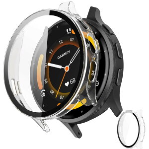 �y���������zINIAYOH For Garmin Venu 2 �J�o�[ �K�[�~�� Venu 2 �ی�P�[�X �����K���X�t�B����+���ϏՌ�PC�t���[�� ���˒ጸ �w��h�~ �y�ʃX�����݌v �F�F�N���A�A�T�C�Y�FVenu 3