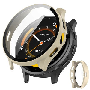 �y���������zJXRICH �Ή� Garmin Venu 3 �P�[�X �Ή� 45mm �y�� PC+�����K���X �K�[�~�� Venu3�p �ی�J�o�[ �����x �����ȒP �ϏՌ� �S�ʕی� venu 3 �p �J�o�[ 45mm �P�[�X�Ή� �F�F�z���C�g�A�T�C�Y�FGar