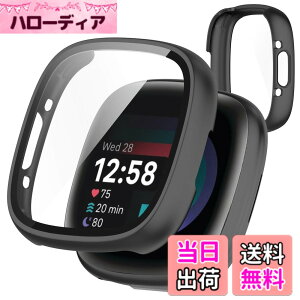 �y���������zJXRICH �Ή� Fitbit Sense 2/Versa 4 �P�[�X �y�� PC+�����K���X Fitbit Sense 2/Versa 4 �p �ی�J�o�[ �����x �����ȒP �ϏՌ� �S�ʕی� Fitbit Sense 2/Versa 4 �J�o�[ �Ή� �F�F�u���b�N