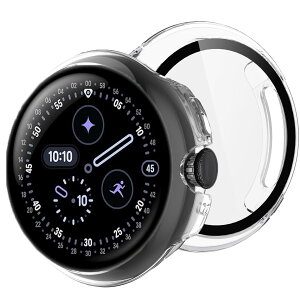�y���������zBUITFOU For Google Pixel Watch 4 �J�o�[ 41MM Pixel Watch 4 �J�o�[ �����^ PC+�K���X�f�� ��̌^ �S�ʕی� �����^ �����ȒP �ϏՌ� �����ߗ� �w��h�~ ���h�~�i41MM,�N���A�j