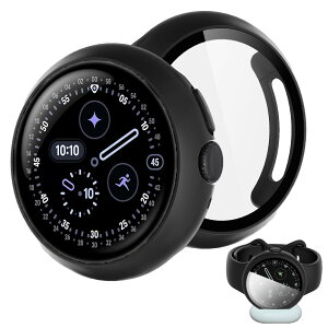 �y���������zBUITFOU For Google Pixel Watch 4 �J�o�[ 41MM Pixel Watch 4 �J�o�[ �[�d���T�|�[�g �����^ PC+�K���X�f�� ��̌^ �S�ʕی� �����ȒP �ϏՌ� �����ߗ� �w��h�~ ���h�~ �F�F�u���b�N�A�T�C�Y�F