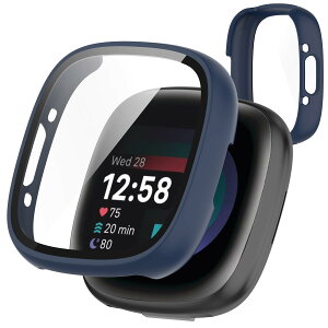 �y���������zJXRICH �Ή� Fitbit Sense 2/Versa 4 �P�[�X �y�� PC+�����K���X Fitbit Sense 2/Versa 4 �p �ی�J�o�[ �����x �����ȒP �ϏՌ� �S�ʕی� Fitbit Sense 2/Versa 4 �J�o�[ �Ή� �F�F�u���[