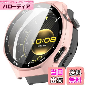 �y���������zINIAYOH For HUAWEI WATCH GT 4 46mm �J�o�[ �t�@�[�E�F WATCH GT 4 46mm �ی�P�[�X �����K���X�t�B����+���ϏՌ�PC�t���[�� ���˒ጸ �w��h�~ �y�ʃX�����݌v �F�F���[�Y�S�[���h�A�T�C�Y�F