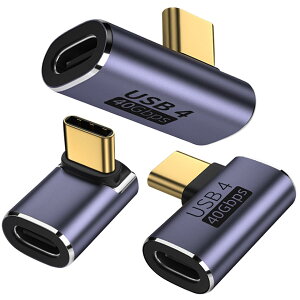 �y���������ztypec �ϊ��A�_�v�^ TYPE-C���X-TYPE-C�I�X�y100W/5A�}���[�d 40Gbps�����f�[�^�]�� 8K@120Hz�f���o�́z 3���� L���^ �����^�f�U�C�� �|�[�^�r���e�B