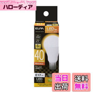 �y���������z�G���p(ELPA) LED�d���~�j�N���v�g���` E17 �d���F���� �����p LDA4L-G-E17-G4104 �F�F�d���F�A�T�C�Y�F40W�^ E17
