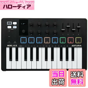 �y���������zArturia MIDI �L�[�{�[�h �R���g���[���[ MiniLab 3 �z���C�g �F�F�u���b�N