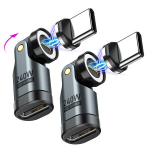 yzVAFOTON 240WΉ 9Pin }Olbg USB-C ϊA_v^ 540°] Type-C ϊA_v^ 5A}[d f[^] Book/Pro/phone/AndroidΉ  C ho E (ubN, 2Zbg)