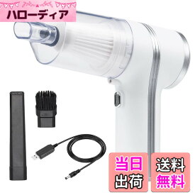 【送料無料】サンワダイレクト ハンディクリーナー コードレス 車 掃除機 コンパクト 充電式 ノズル付き 200-CD077
