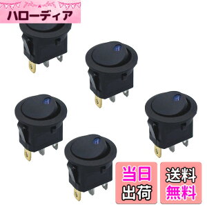 �y���������zYFFSFDC 5�� LED���b�J�[�X�C�b�`12V 20A���E���h�g�O��SPST 3�s���I���I�t�{�^�� �~�j�ۂ� �C�b�`�{�[�g�J�[�g���b�N�{�[�g���b�J�[���R���g���[���p�iLED�����v�u���[�j