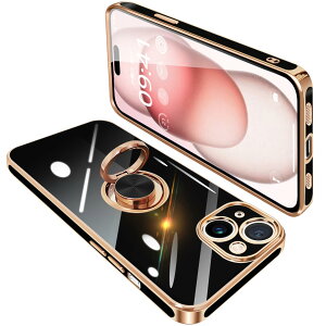 yziPhone15 P[X Ot ACtH15 O Jo[ ϏՌ TPU 360°] X^h@\ bLH ԍڃz_[ Xgbvz[t 6.1C`iubNj