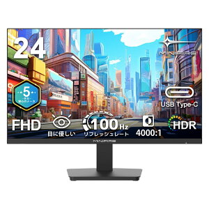 yzMinifire j^[24C` fBXvC100Hz FHD 1080P USB-TypeC u[Cgy tbJ[t[ VESAΉ t[X HDMI1.4 RgXg4000:1 `g߉ rWlXp ܔN (USB T