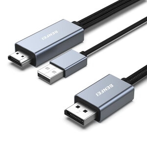 yzBENFEI HDMI - DisplayPort P[uA1.8M HDMI \[X - DisplayPort j^[ PC OtBbNX J[h bvgbv PS5 Xbox One(360) Ή 4K@60Hz 2K@144Hz 1080P@165Hz