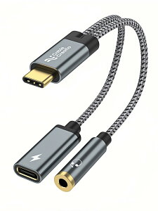 yzUSB C to 3.5mmwbhtH[dϊA_v^[,CableCreation PD 60W[dt2 in 1 USB-C to AuxI[fBIWbN, LwbhtHϊA_v^[iPhone 15/15 Pro Max, Galaxy S23/S22/S21 Ult