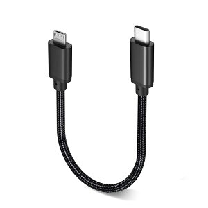 yzType C Micro USB P[u 0.3m 1{Zbg Popolier (USB C to micro) OTGP[u 2.4Ao ^CvC }CN ^CvB [dP[u USB2.0 f[^] AndroidX}z ȂǂɑΉ (ubN)