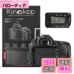 �y���������zkinokoo �f�W�^���J�����t���ی�t�B���� �t���v���e�N�^�[ Canon EOS 70D/80D/90D��p �t�����j�^�[�p�K���X�v���e�N�^�[0.25mm�ƕ\���o�l���p�����\�ی�t�C�����Z�b�g 2�Z�b�g(70D/80D/