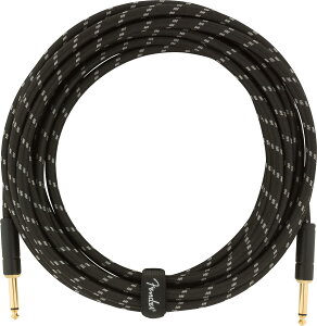 yzFender V[hP[u Deluxe Series Instrument Cable, Straight/Straight, 18.6', Black Tweed 08
