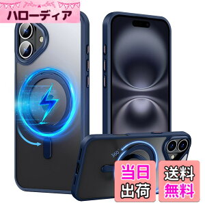 �y���������zPRODELI �P�[�X For iPhone 16 ��p �J�o�[ 360°��]�X�^���h MagSafe�Ή� �ČRMIL�K�i �ϏՌ� �w��h�~ ���C�����X�[�d�Ή� �����h�~ �����Y�ی� �C�菝�h�~ �}�b�g�� �����O �}�O�l�b�g