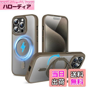 �y���������zQUEASON�yiPhone 15ProMax �p MagSafe�Ή� �P�[�X�z360°��]�X�^���h ���C�����X�[�d�Ή� iphone 15 pro max �P�[�Xmagsafe �����O�t�� �ČRMIL�K�i ��phone15pro max �P�[�X magsafe �������� �����h�~ i