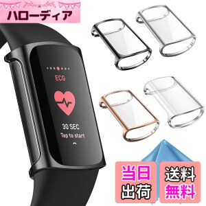 �y���������zFintie for Fitbit Charge 6 / 5 �P�[�X �N���A �\�t�g TPU ���b�L �X�N���[���J�o�[ �S�ʕی�o���p�[ �V�F�� �E���ȒP �ϏՌ��� �t�B�b�g�r�b�g �ی�J�o�[ (4�Z�b�g)(�V���o�[/�N���A/