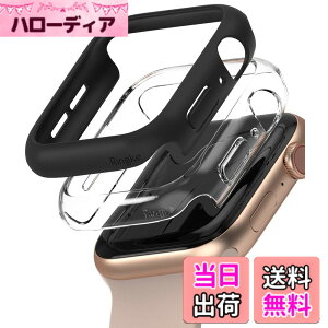 �y���������z�yRingke�zApple Watch 6 / 5 / 4 / SE / SE2 40mm �P�[�X SLIM PC �ω��� �ϏՌ� �����^ �Ռ��z�� �ی�P�[�X �A�b�v���E�H�b�` 6 / 5 / 4 / SE / SE2 40mm �X�}�[�g�E�H�b�` �X�����P�[�X - Clear & Black 