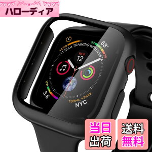 �y���������zNIMASO �P�[�X Apple Watch Series 6 / SE / Series 5 / Series4 �Ή� 40mm �p PC�f�� �����K���X �ی�J�o�[ �A�b�v���E�H�b�`�P�[�X�i�u���b�N�j
